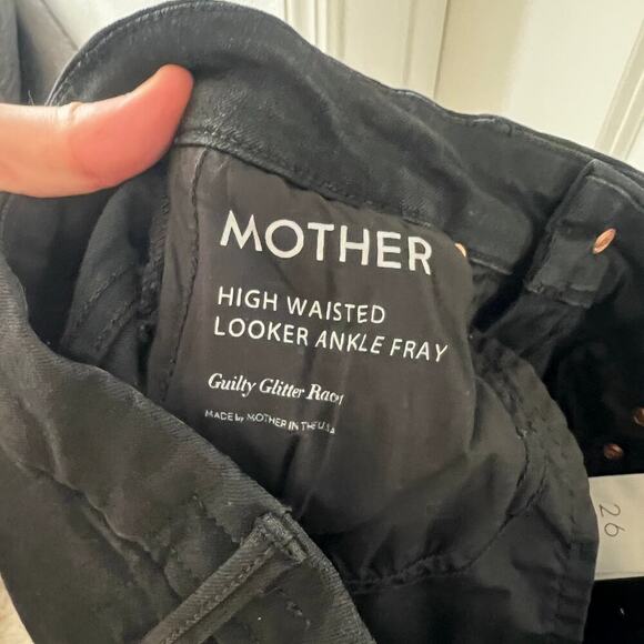 B60 Mother Jeans High Waisted Looker Ankle Fray in Guilty Glitter Racer Size 26 - Picture 10 of 12